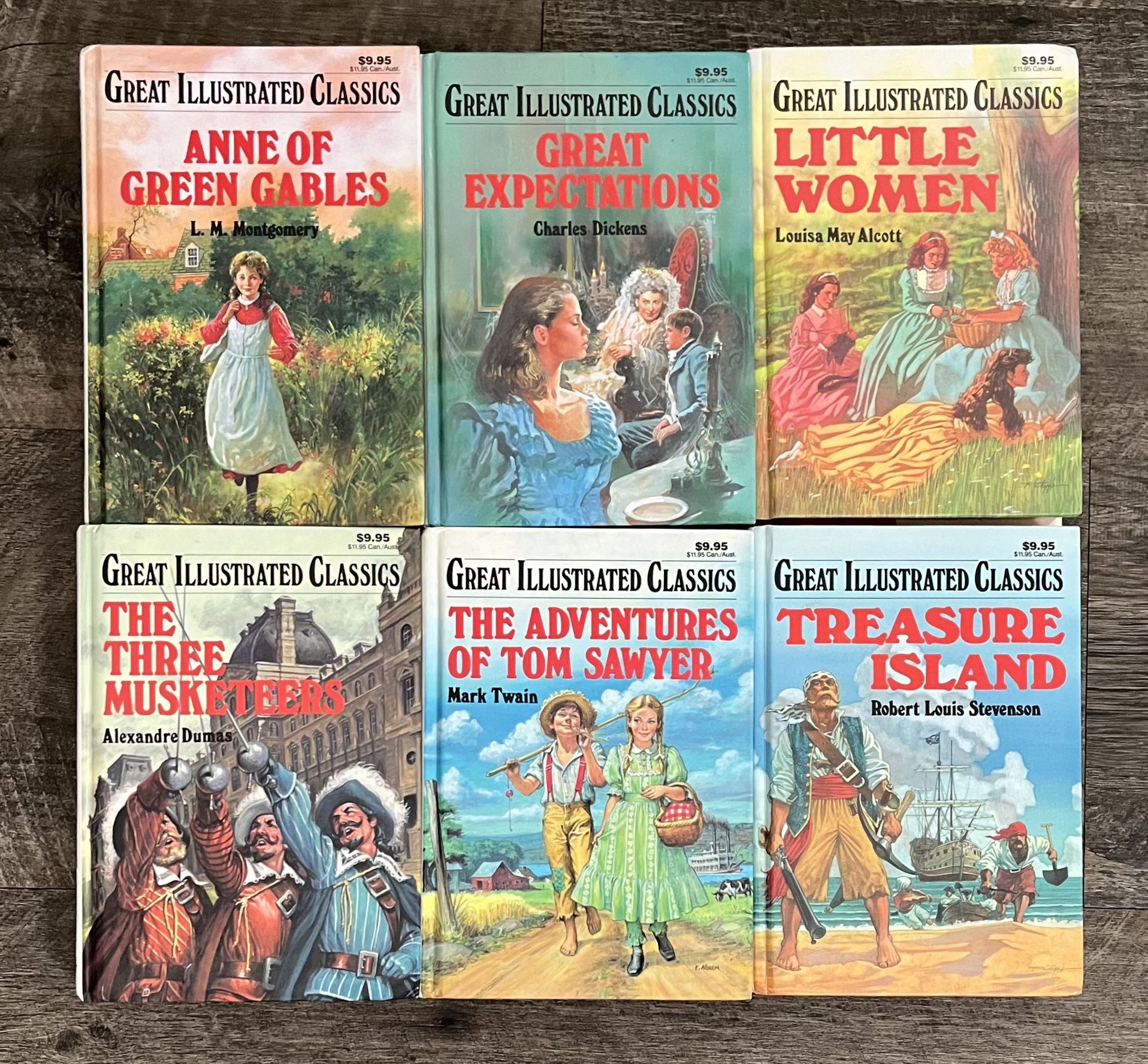 GREAT ILLUSTRATED CLASSICS ~LOT OF 6 HARDCOVER BOOKS~