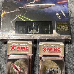 Star Wars X-Wing Miniatures Board Game With Two Expansion Packs. 