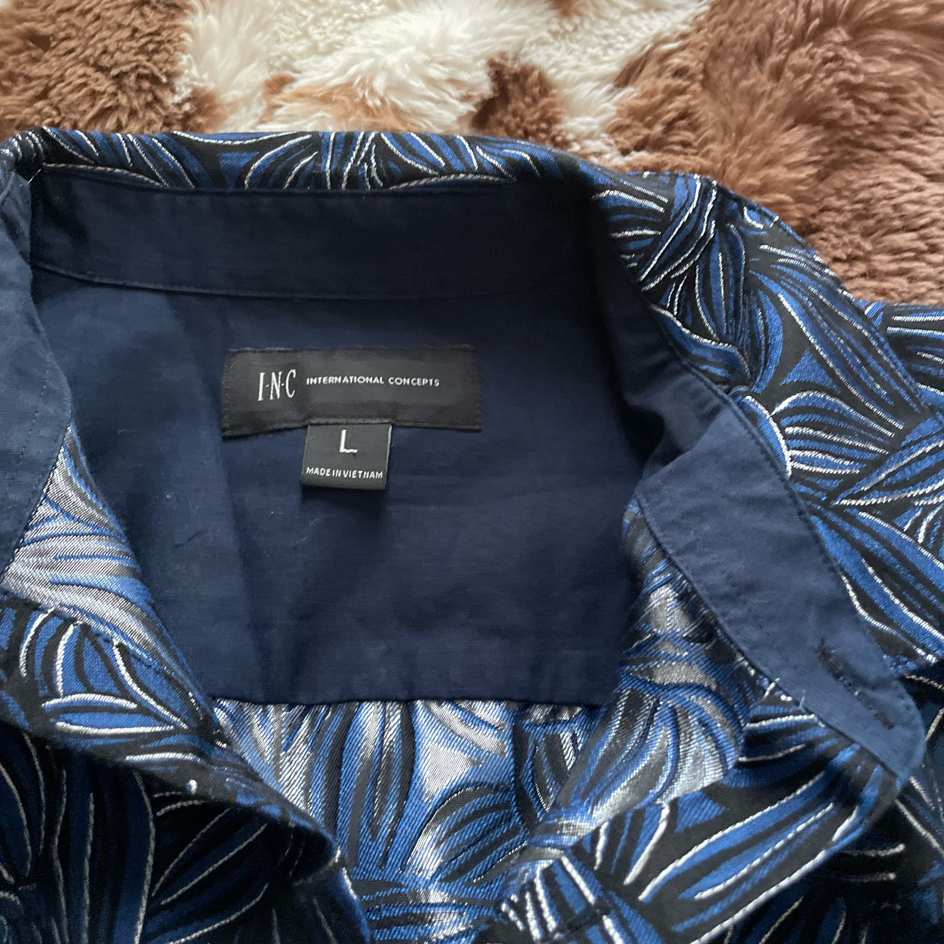 Blue And Black Button Up Shirt