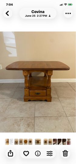 Side table with fold down leaves