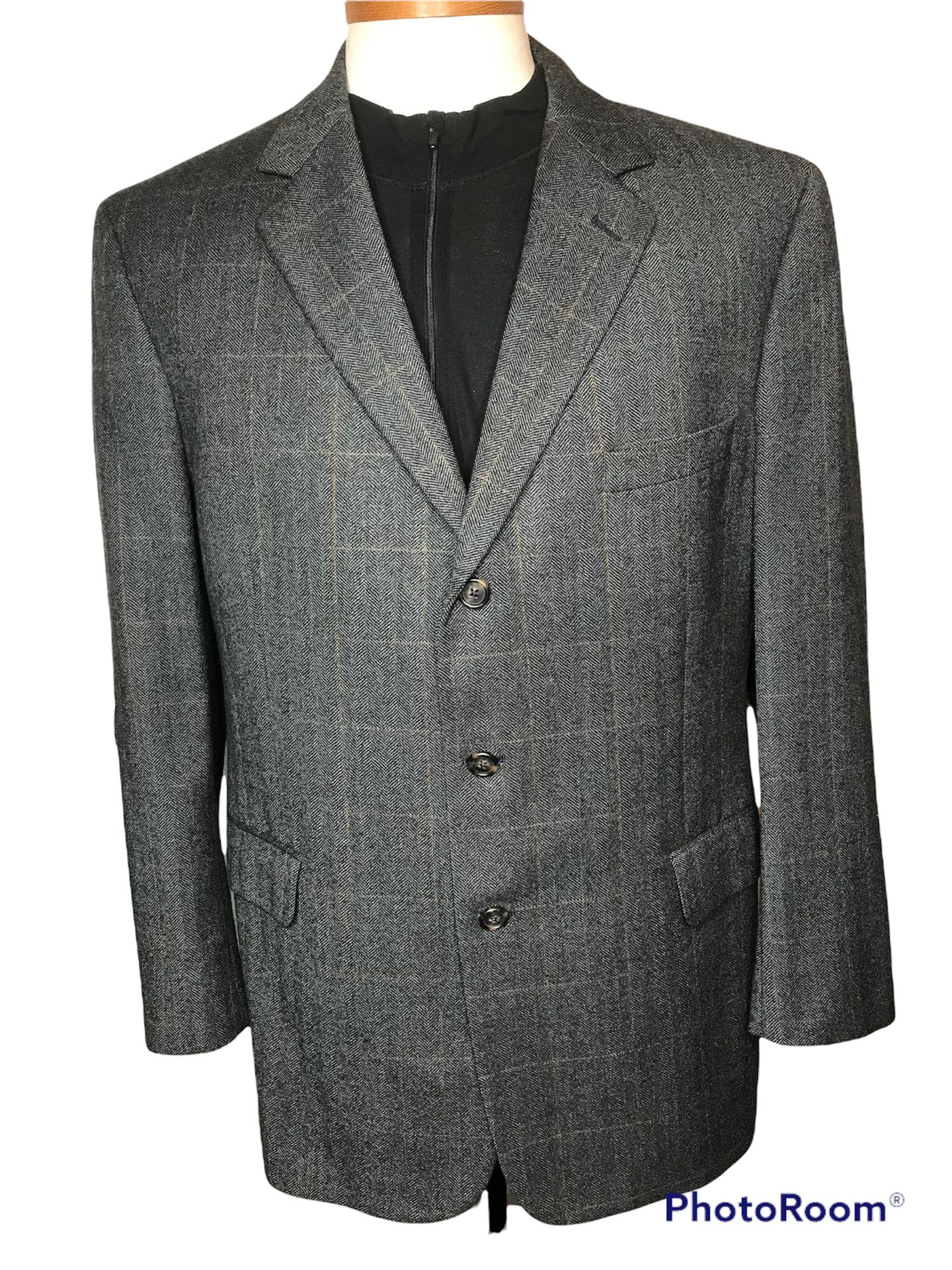 Jos A Bank Signature Men 44R Blazer 100% Wool Suit Jacket