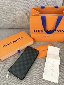 Louis Vuitton Damier Graphite Zippy Wallet Vertical Braza Wallet N63095