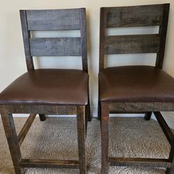 2 Solid Wood Barstools 