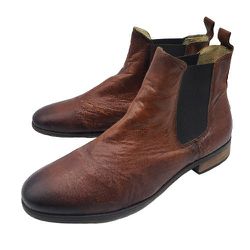 Shoe The Bear Mens Burnished Toe Brown Leather Chelsea Boots EU 42/US 9 Portugal