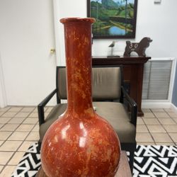 Orange Rust Vase Decorative 