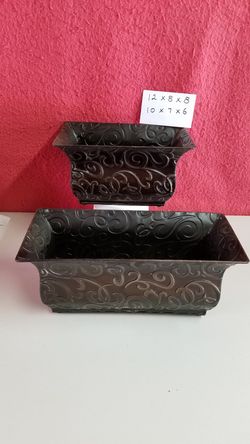 Metal container rectangle Vine
