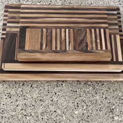 Brand New Solid Teak Cutting Board In Packaging Set Of 3 Small Medium Large Solid Hard Wood Handmade 