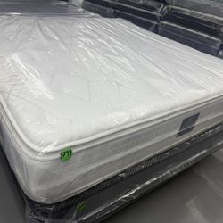 KING SIZE SHIFMAN DOUBLE SIDED MATTRESS & BOX SPRINGS BED SET