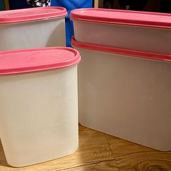Set of 4 Pink Tupperware Modular Mates