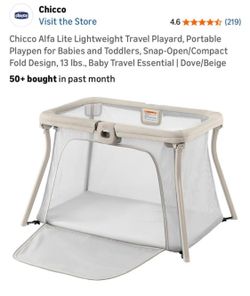 New Chicco Alfa Lite Lightweight Travel Playard Portable Compact Dove Beige