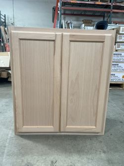 Hampton Bay 27in Recessed Panel Wall Kitchen Cabinet Unfinished