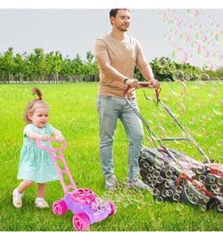 ArtCreativity Bubble Lawn Mower for Toddlers 1-3, Kids Bubble Machine for 1-Year-Old Girl Gifts, Summer Outdoor Push Gardening Toys for Kids Age 1 2 3
