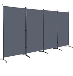 New -Indoor Room Divider, Portable Office Divider, Convenient Movable (4-Panel), Folding Partition Privacy Screen for Bedroom,Dining Room, Study,136" 