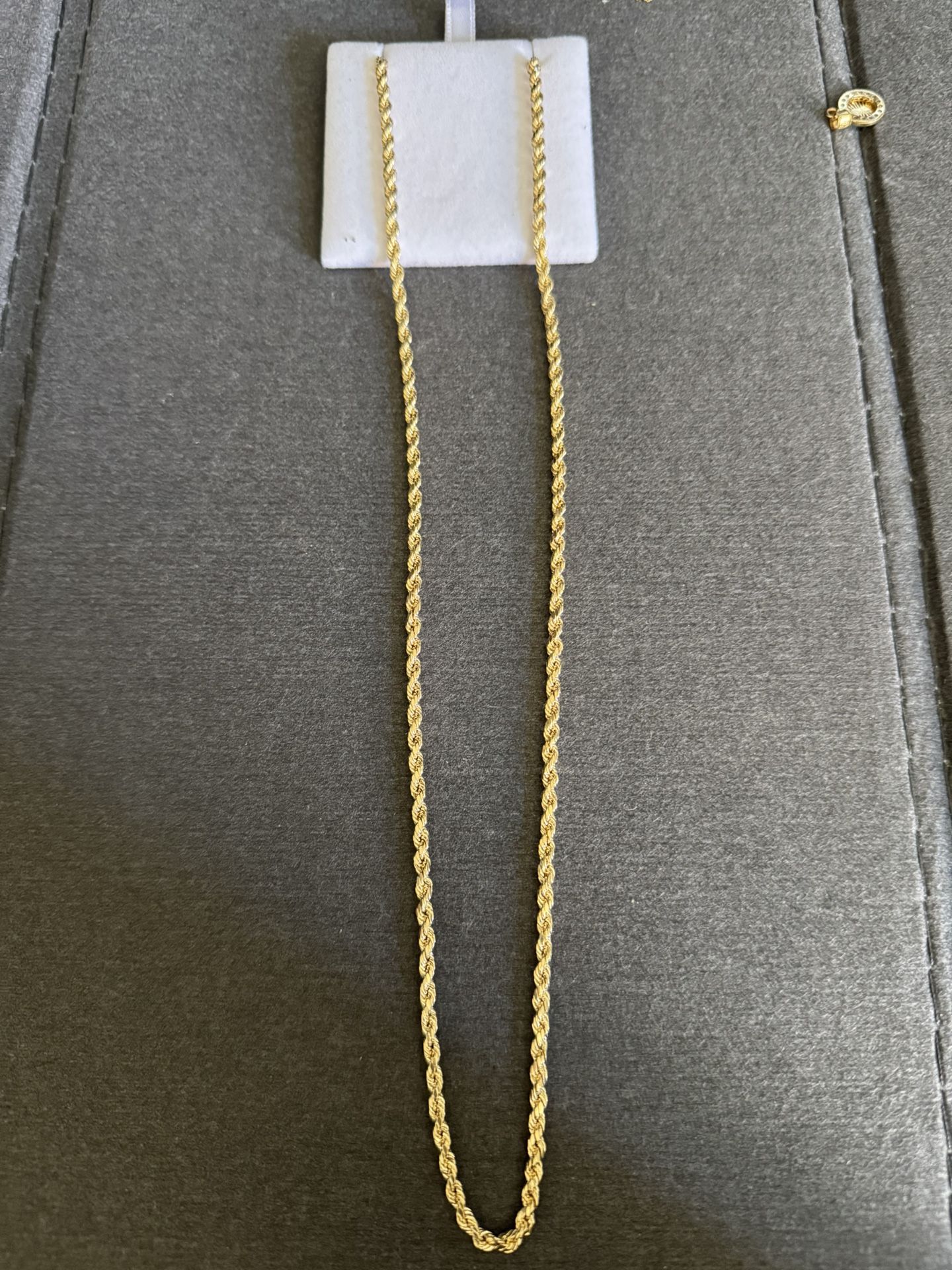 10K GOLD 3MM ROPE CHAIN 22 INCHES