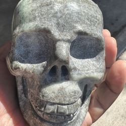 Carved Gemstone Skull Piece