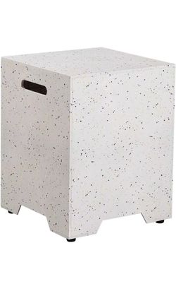 with Side Handles,Cover, Outdoor Hideaway Table metal -Color white