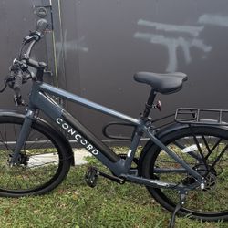 Concord 27.5" Step-Over Electric Commuter Bike, 36V, Class 2, Gray, Fits Riders 5'1" - 6'1", Adult, Unisex
