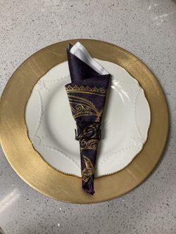 Napkins In Purple Earth Yellow - 4 Pkgs
