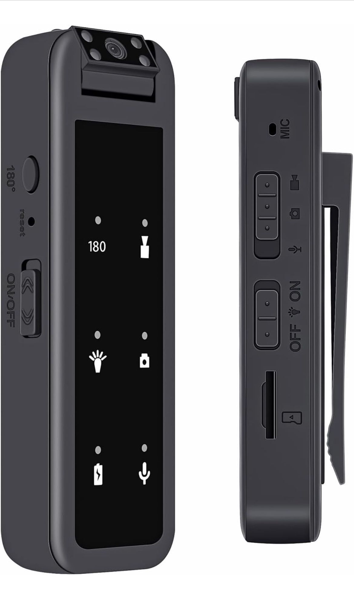 128GB 1080P Mini Body Camera,Body Worn Camcorder 5 Hours HD Wearable Action Cam with 180° Rotating Lens,with Night Vision, Easy to Take for Traveling,