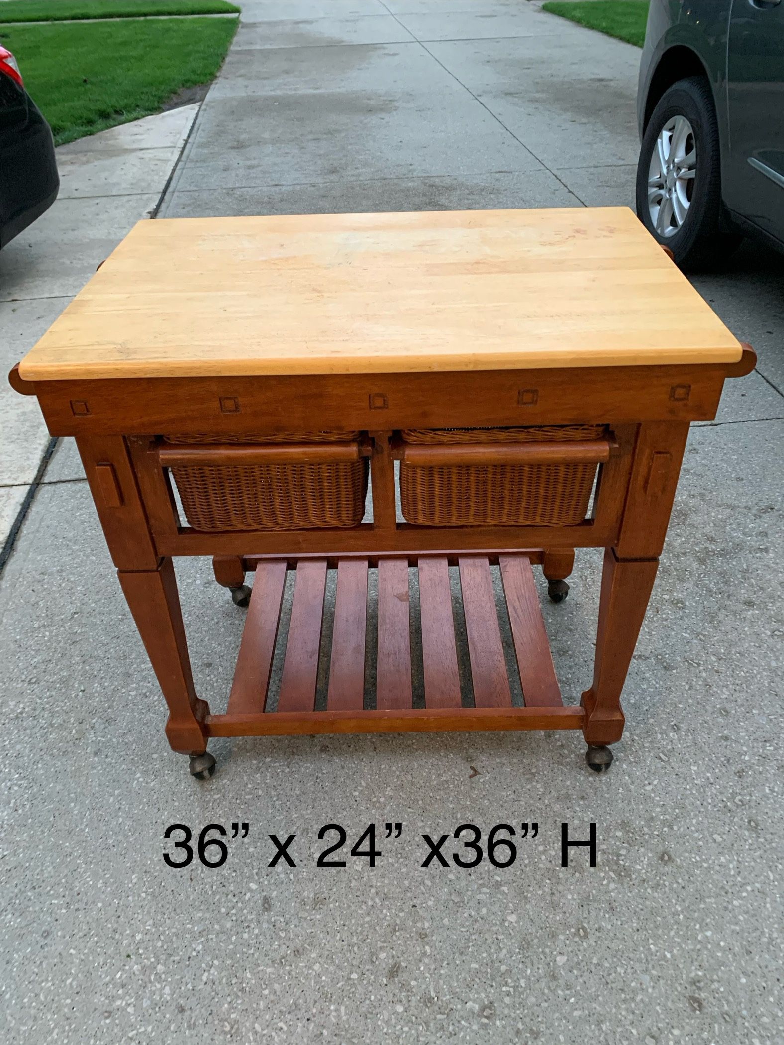 Kitchen Island With Storage Basket Drawers