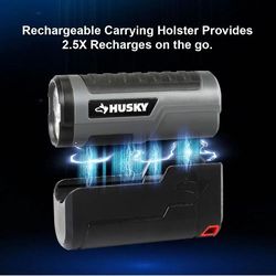 Husky EDC Flashlight 500 Lumen With Rechargeable Holder Holster. STILL AVAILABLE!