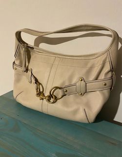 Coach belted ergo large cream and gold