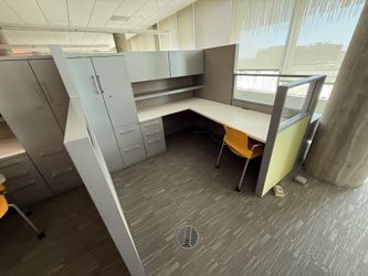 Haworth Compose Accented Various Sizes L Shape Stations 65" Tall 