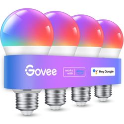 Govee Smart Light Bulbs, Color Changing Light Bulb, Work with Alexa and Google Assistant, 16 Million Colors RGBWW, WiFi & Bluetooth LED Light Bulbs