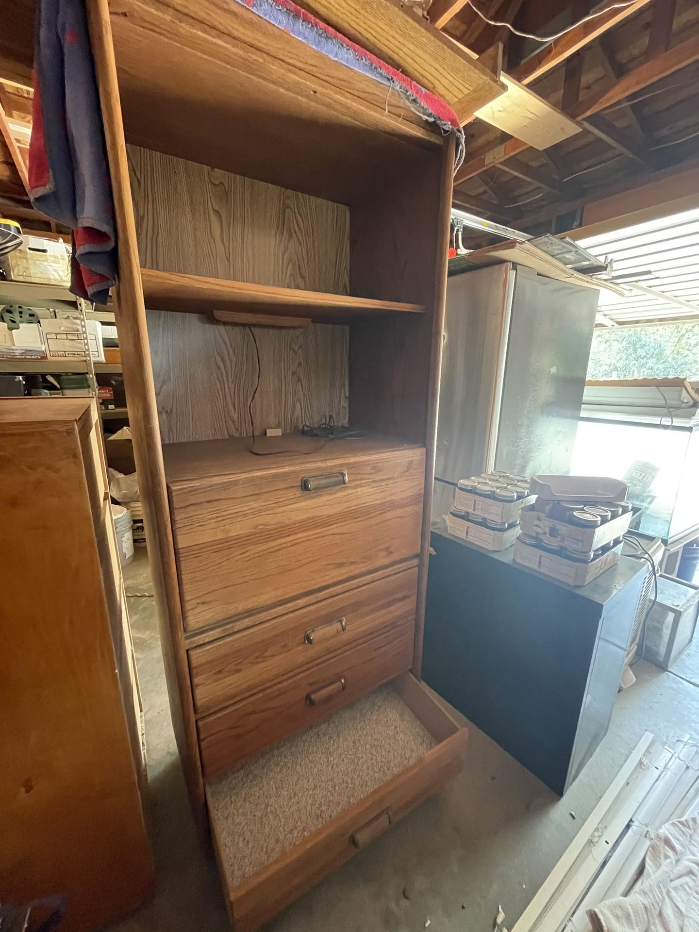 Bookcase Oak Shelves And Desk Shelf