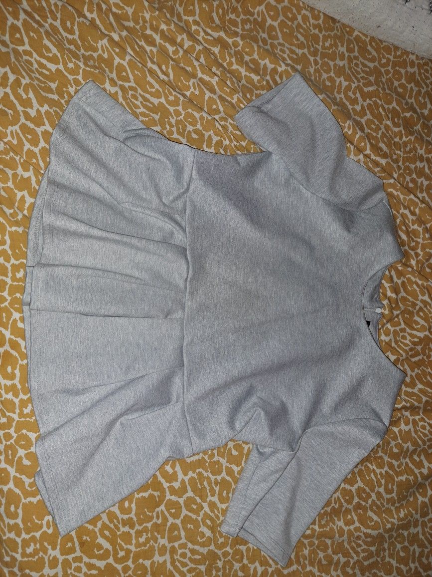 Grey Zip Up Dress Shirt