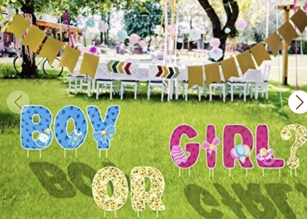Gender Reveal Decorations Yard Signs 10PCS Baby Gender Reveal Party Supplies Baby Shower Yard Letters With Stakes For Indoor Outdoor Garden Lawn Decor
