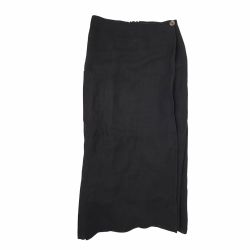 Hannah. M Women's Black Linen Lagenlook Midi Skirt Size XL
