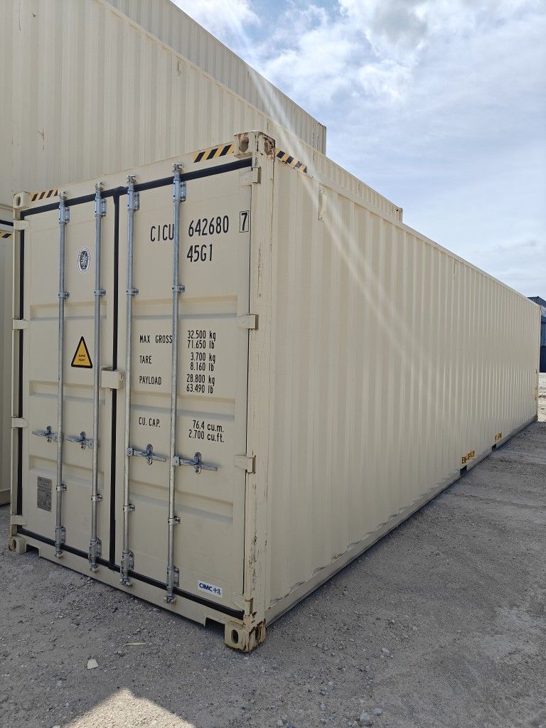 NEW Beige 40HC One Trip Shipping Containers For Sale