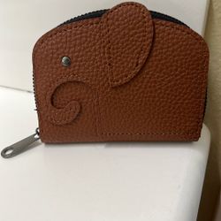 Elephant 🐘 Small Wallet Brown Leather New 