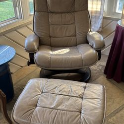 Leather Chair And Ottoman