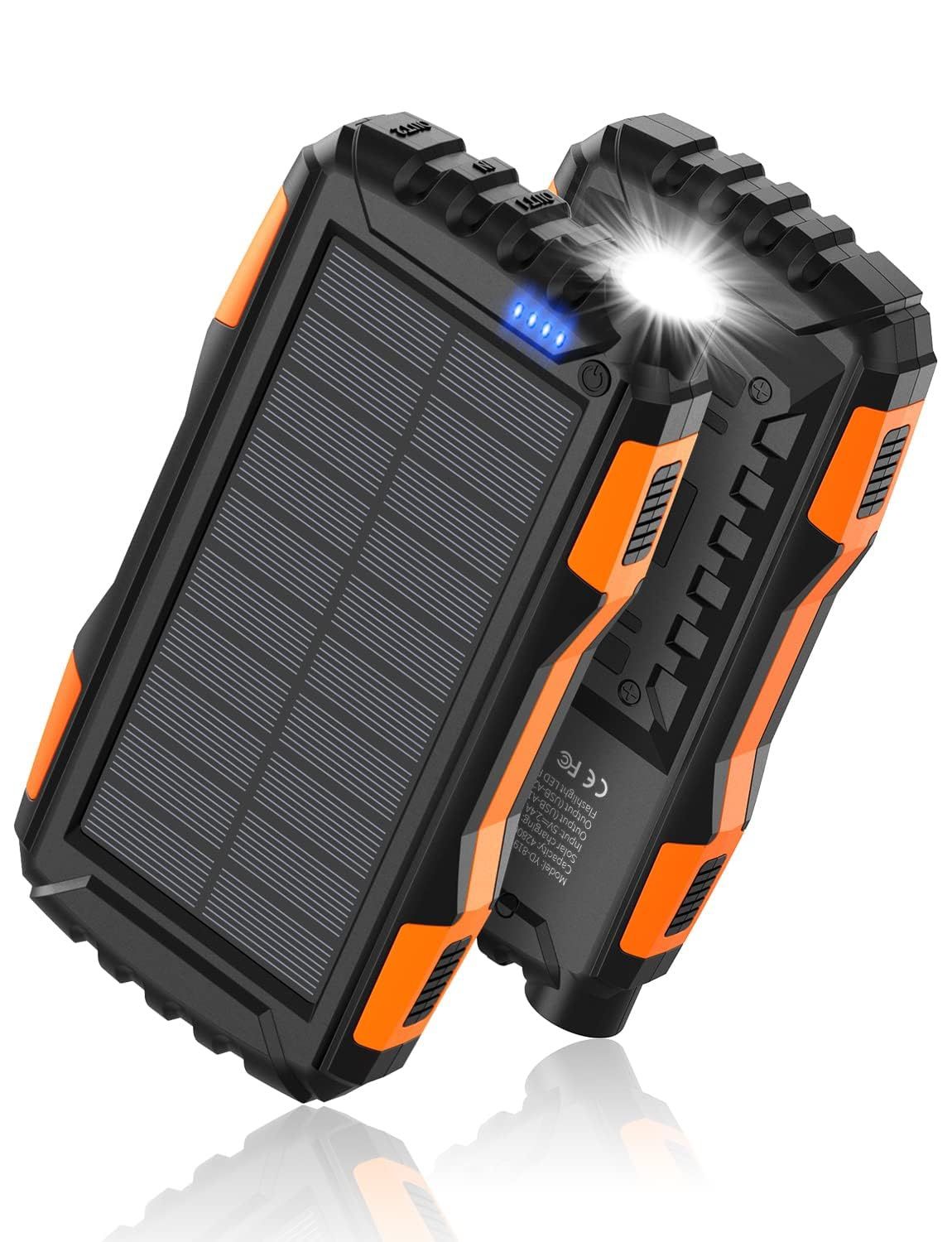 Solar Charger Power Bank 42800mAh Portable Charger Power Bank External Battery