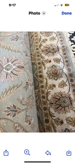 8' X 10'  Wool Rug With Tassel Fringe & Hand Knotted 