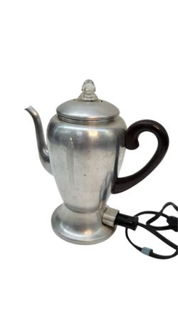 Vintage Art Deco Mirro-Matic 101M 5-Cup Electric Percolator, Works Great. Very Clean