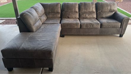 Ashley Furniture Sectional Couch w/ Recliner/Rocker - Gray