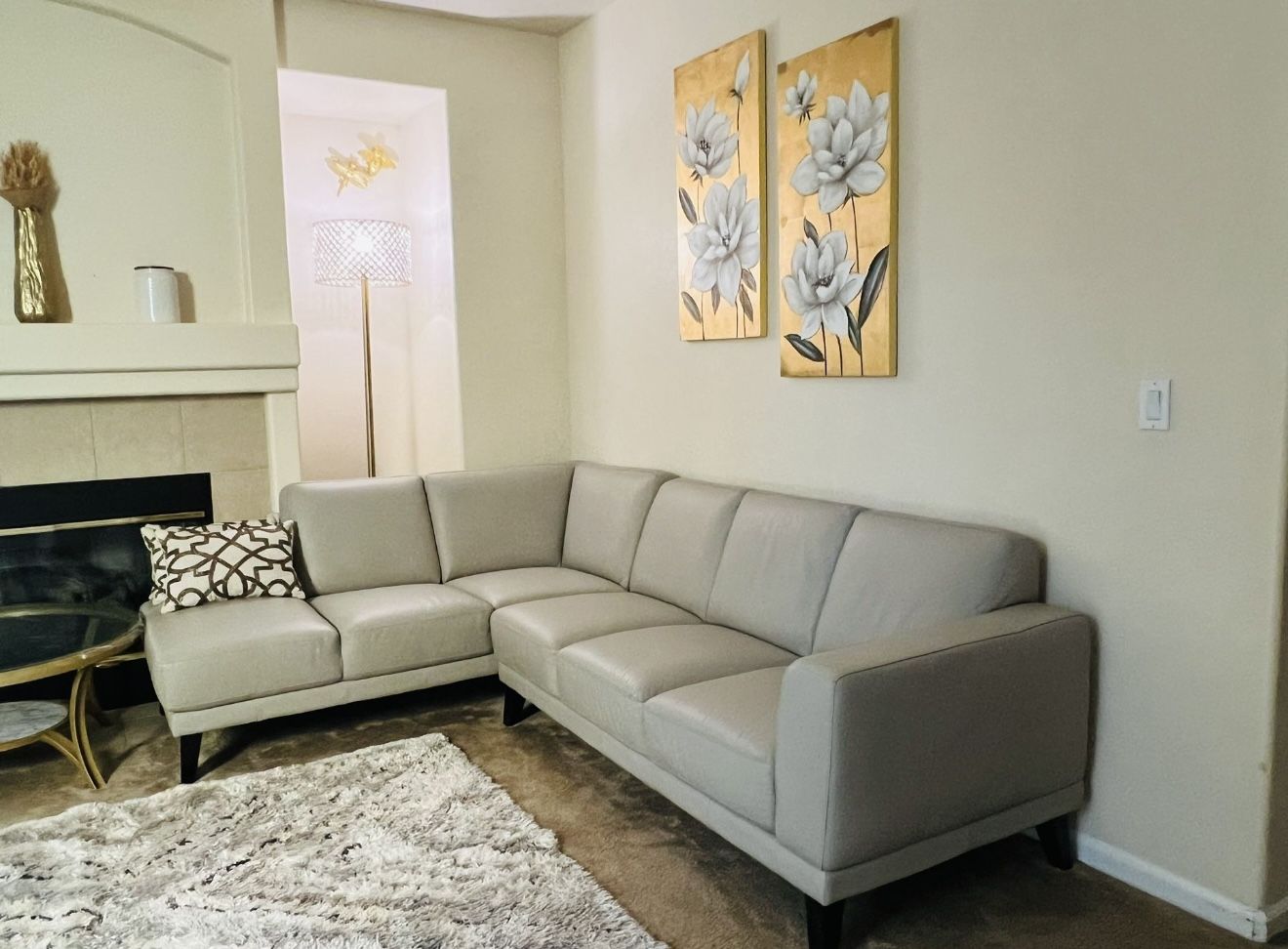 Creamy Section Couches