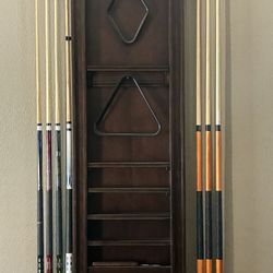 Wall Mounted Billiards Cue Rack