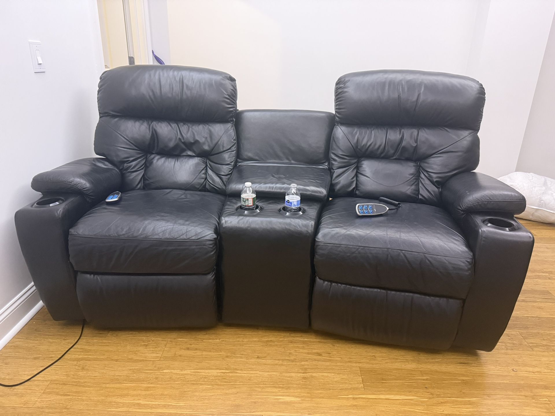La-Z-Boy Black Leather Double Recliner
