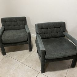 70’s Modern Cubic Parsons Chairs