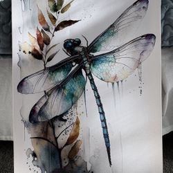 Dragonfly Canvas Wall Hanging