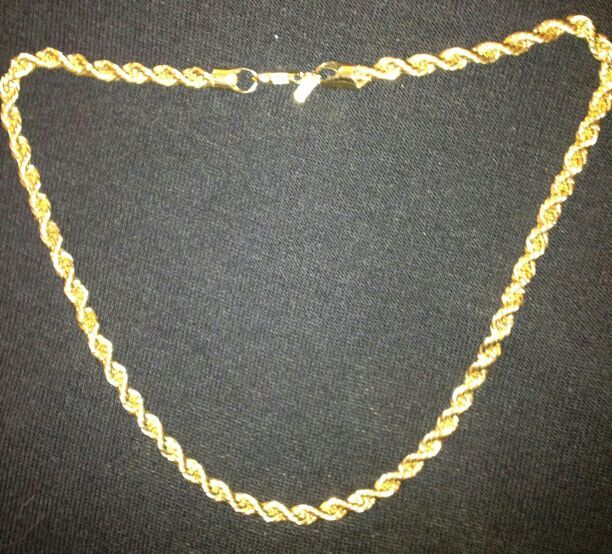 Gold Tone Classiq Korea 30" Rope Chain Necklace 4mm Plated