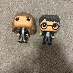 Harry Potter and Hermione Granger Funko Pops