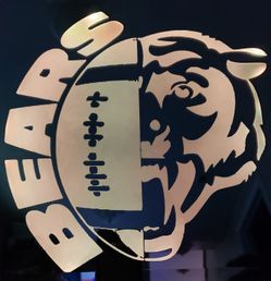 Bears etched lighted mirror