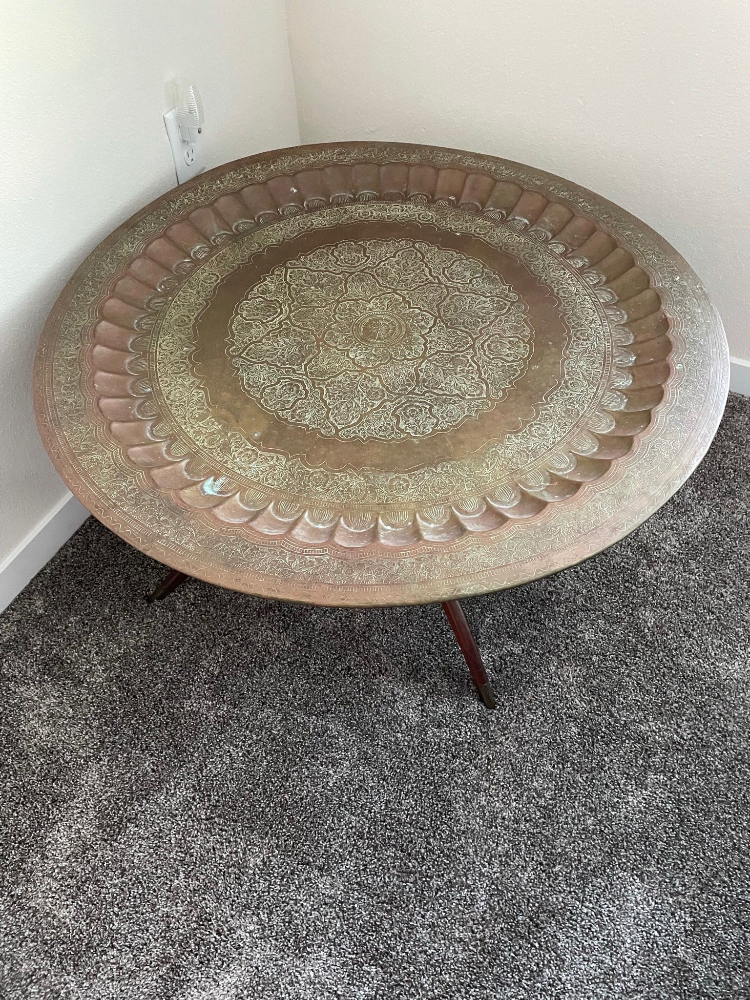 Moroccan brass table top