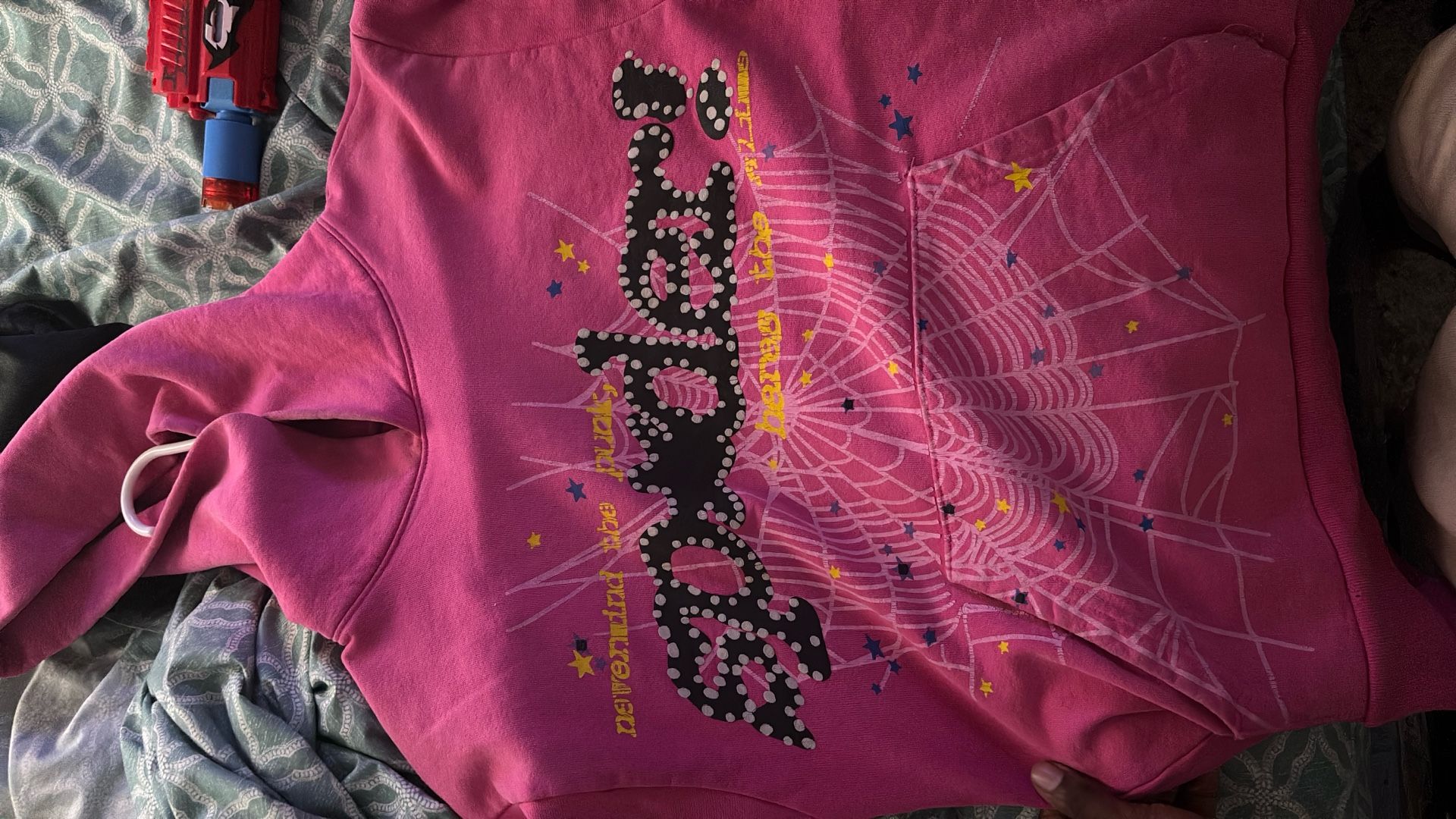 pink sp5der hoodie