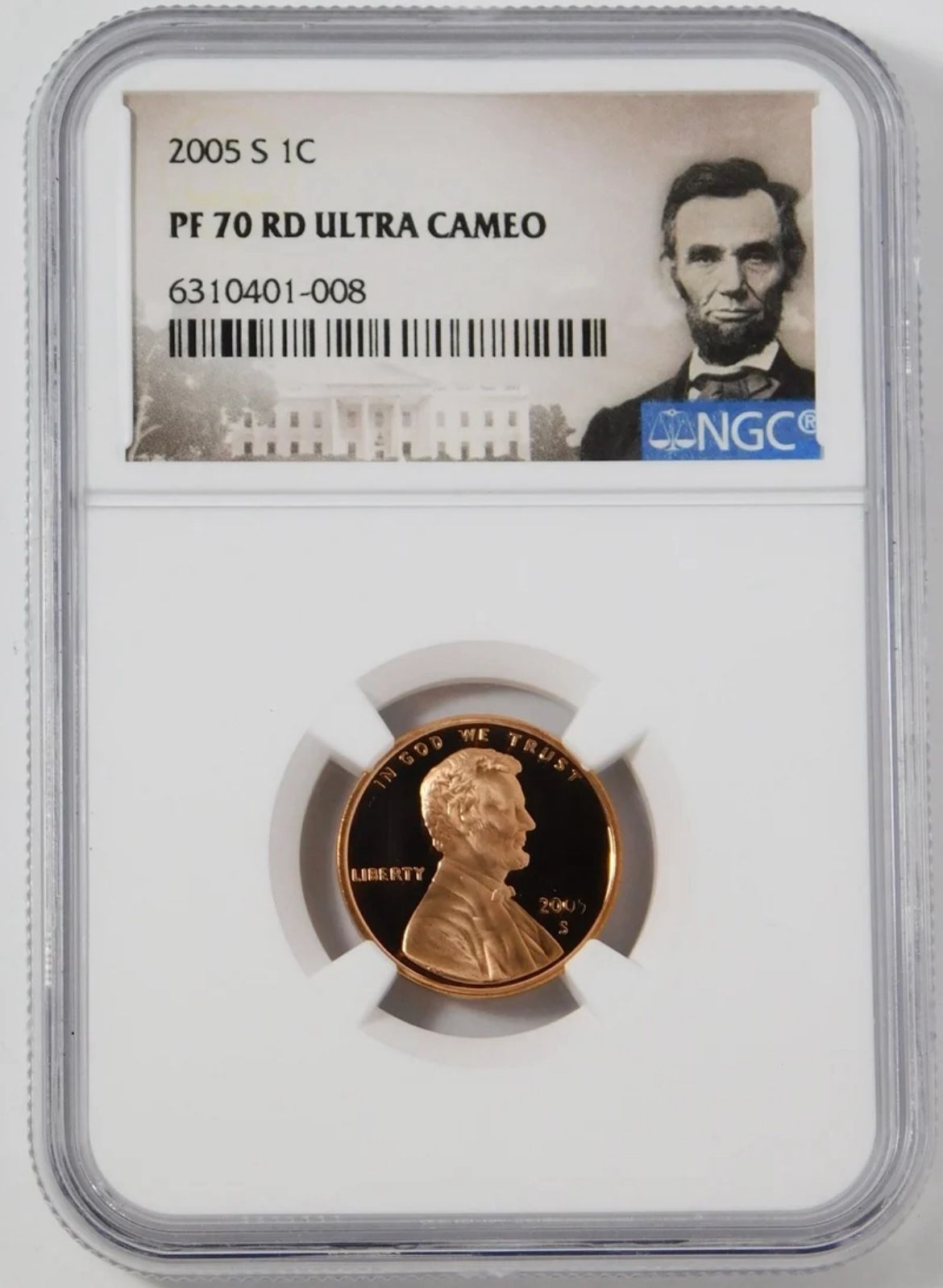 2005-S Lincoln Cent TOP GRADE! NGC Gem Proof 70 Ultra Cameo Lincoln Label